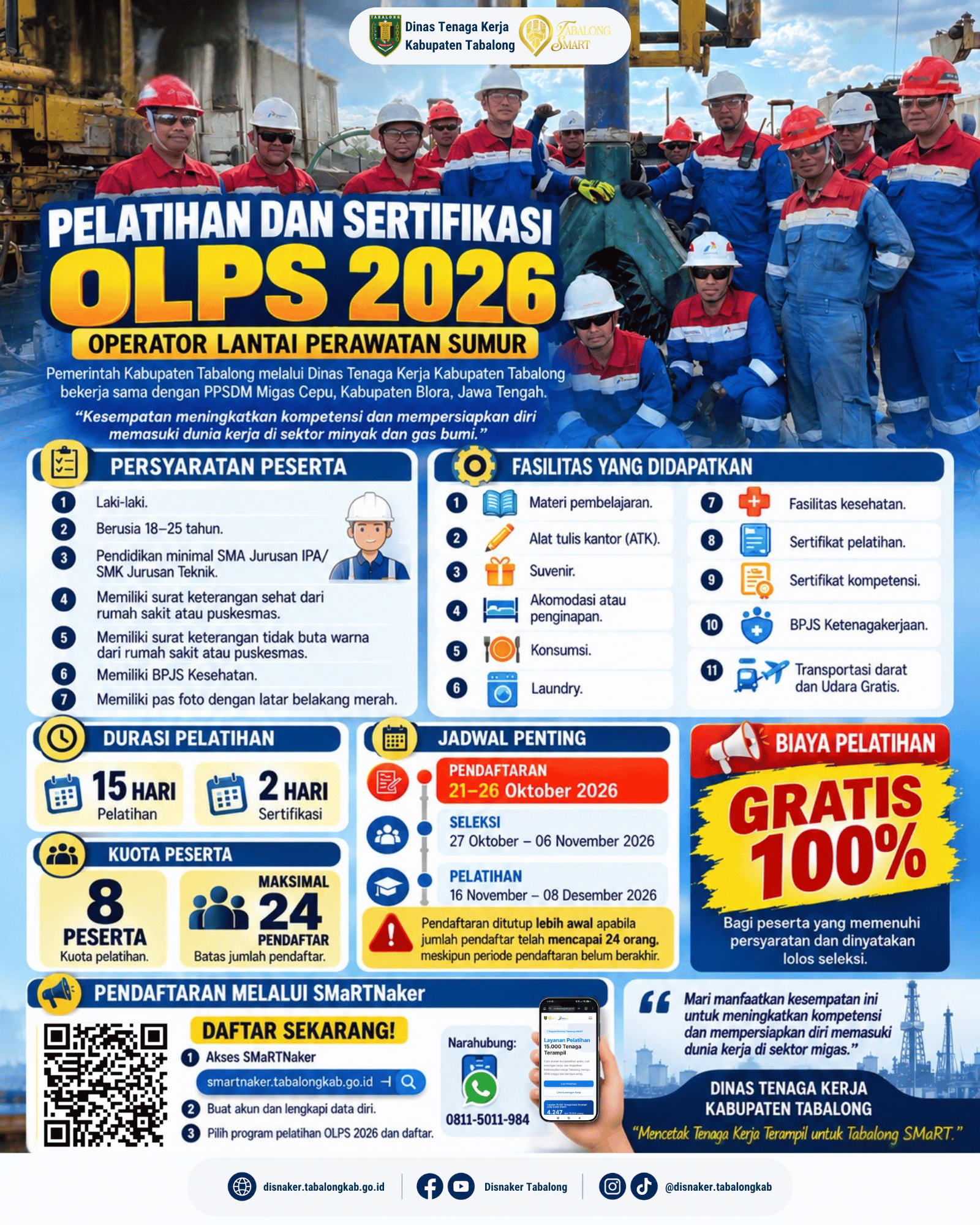 PELATIHAN DAN SERTIFIKASI OPERATOR LANTAI PERAWATAN SUMUR (OLPS) TAHUN 2026